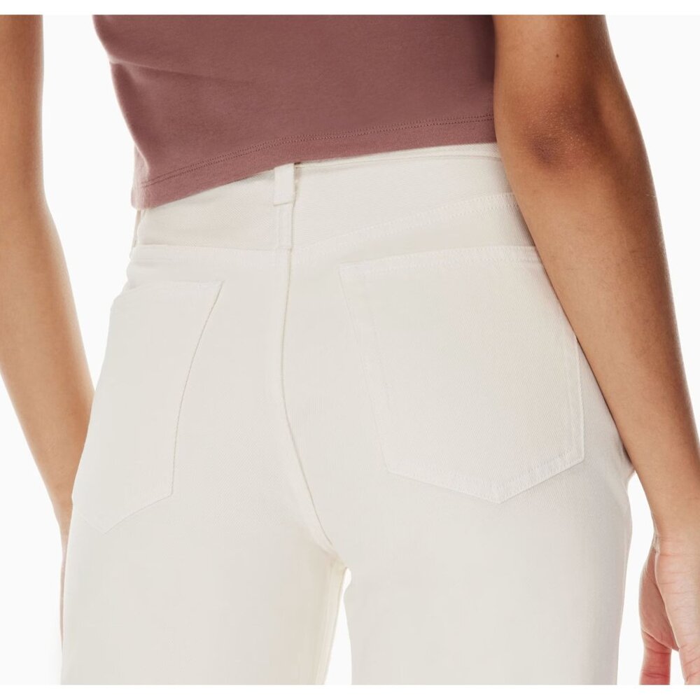 Aritzia Sunday Best High Waisted Ivory Unbleached Wide Leg Jeans 10 - Picture 4 of 10
